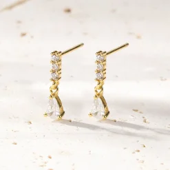 Ohrstecker | Hey Happiness Tropfen Zirkonia Stab Ohrringe Sterlingsilber
