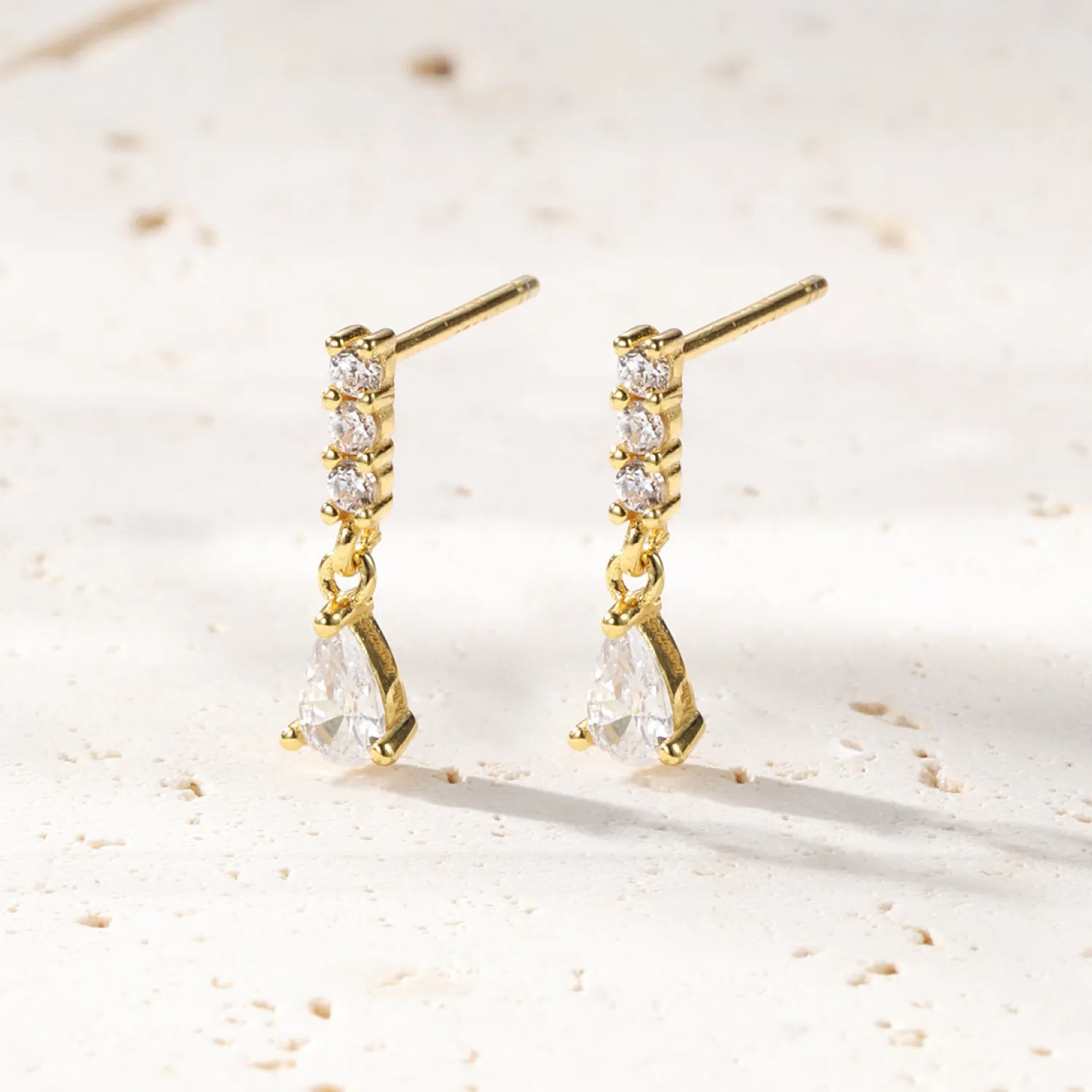 Ohrstecker | Hey Happiness Tropfen Zirkonia Stab Ohrringe Sterlingsilber