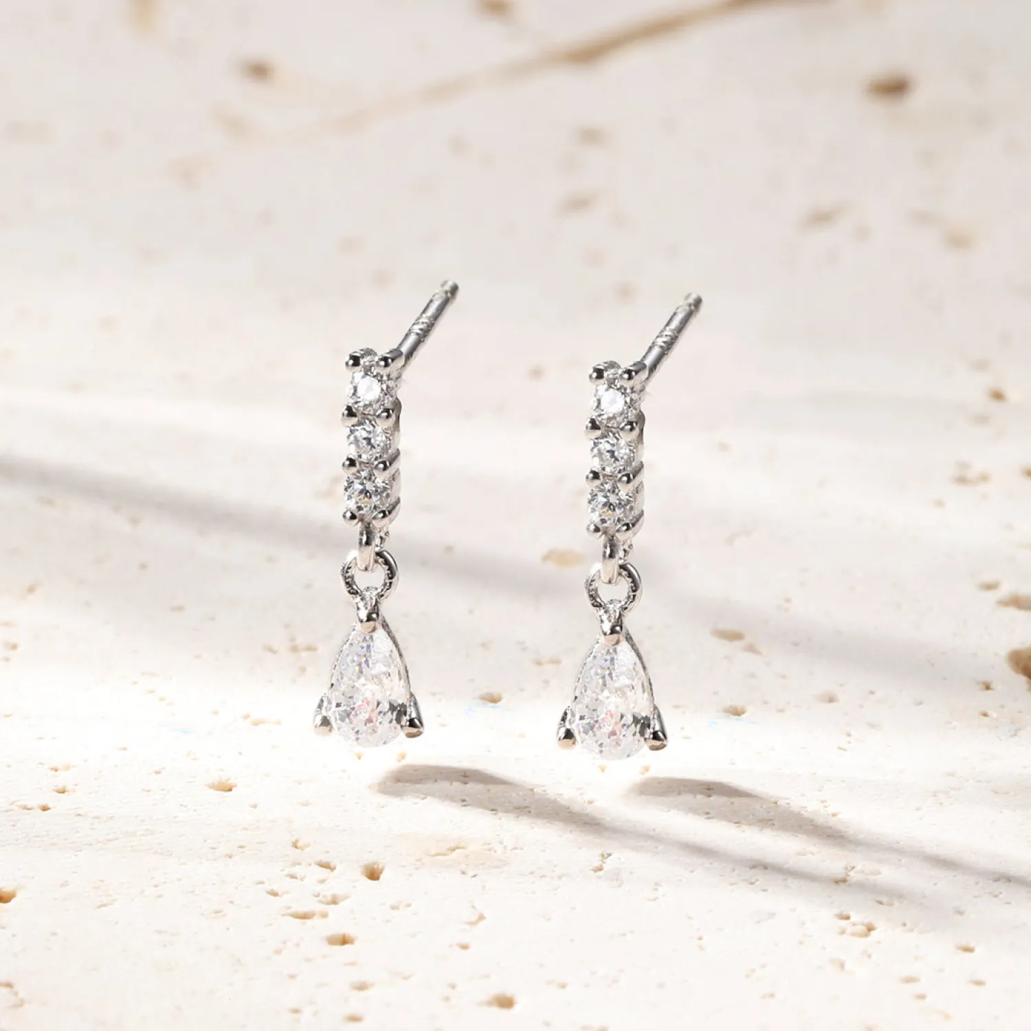 Ohrstecker | Hey Happiness Tropfen Zirkonia Stab Ohrringe Sterlingsilber