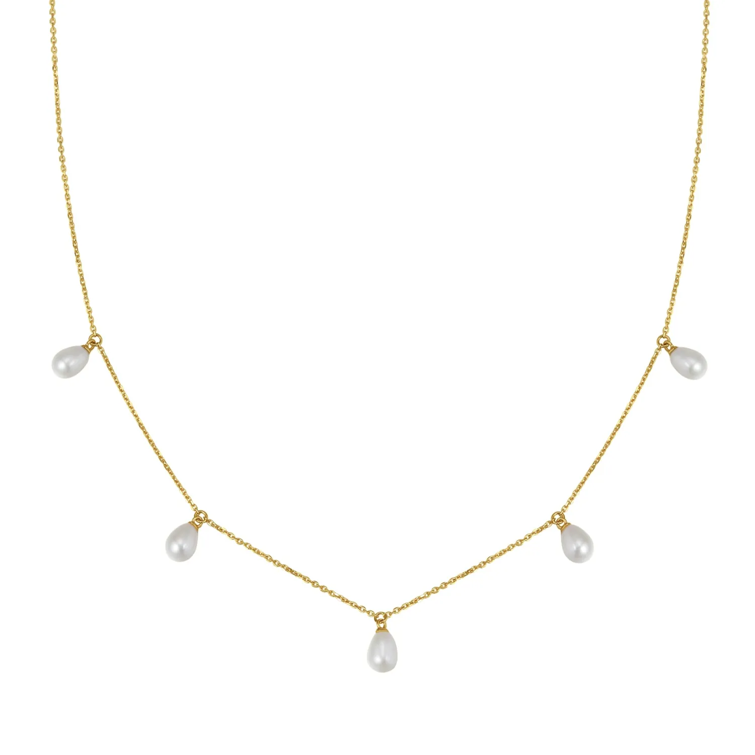 Filigrane Ketten | Hey Happiness Unersetzliche Perle Kette aus 585 Gold