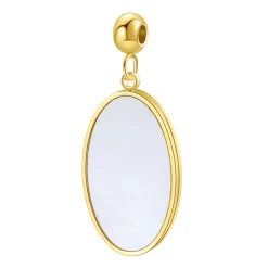Anhänger | Hey Happiness Unique Oval Perlmutt Anhänger Gold