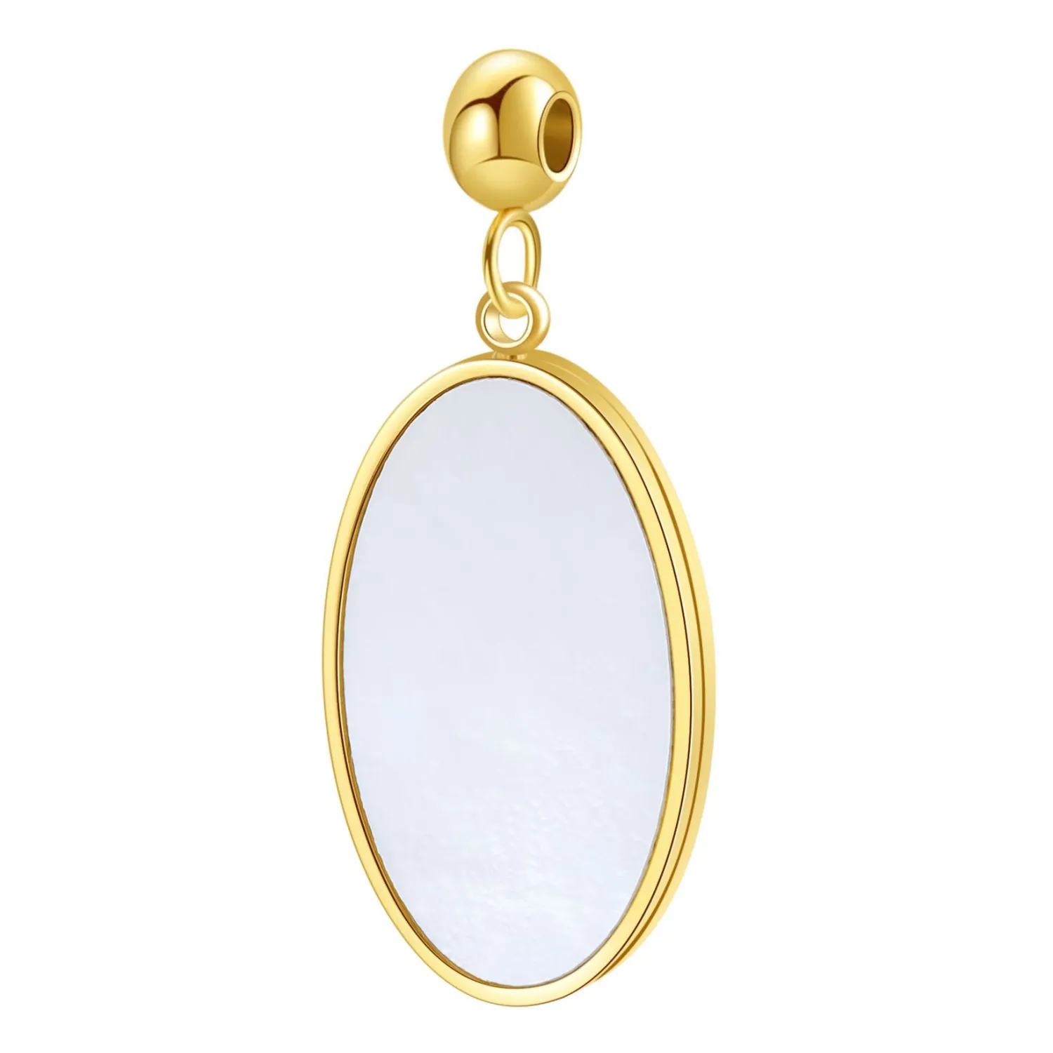 Anhänger | Hey Happiness Unique Oval Perlmutt Anhänger Gold