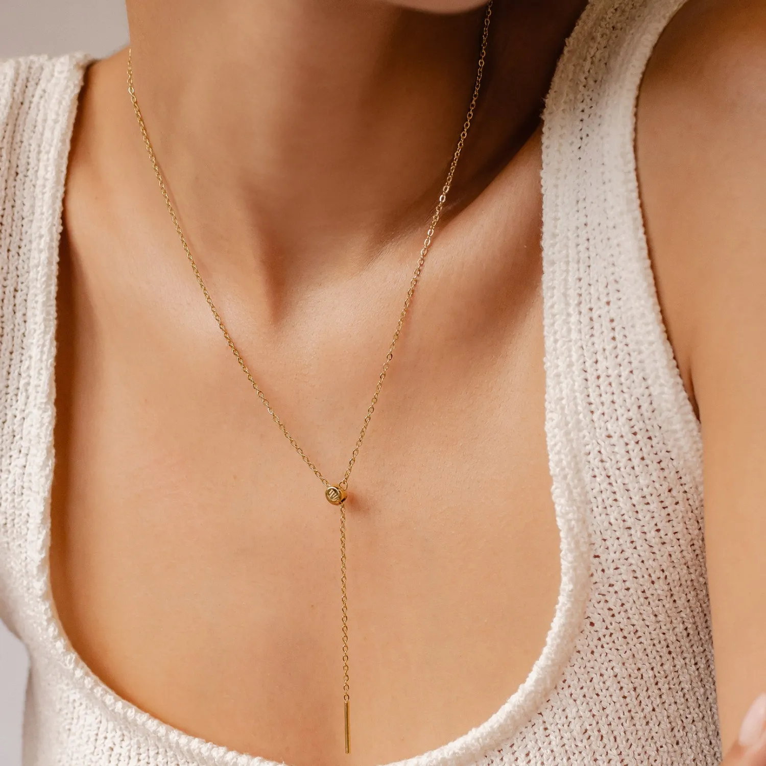 Lariat Necklaces | Filigrane Ketten | Hey Happiness Unisex Damen Herren Kabelkette Gold