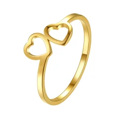 Schlichte Ringe | Hey Happiness Verbundene Herzen Ring aus Edelstahl
