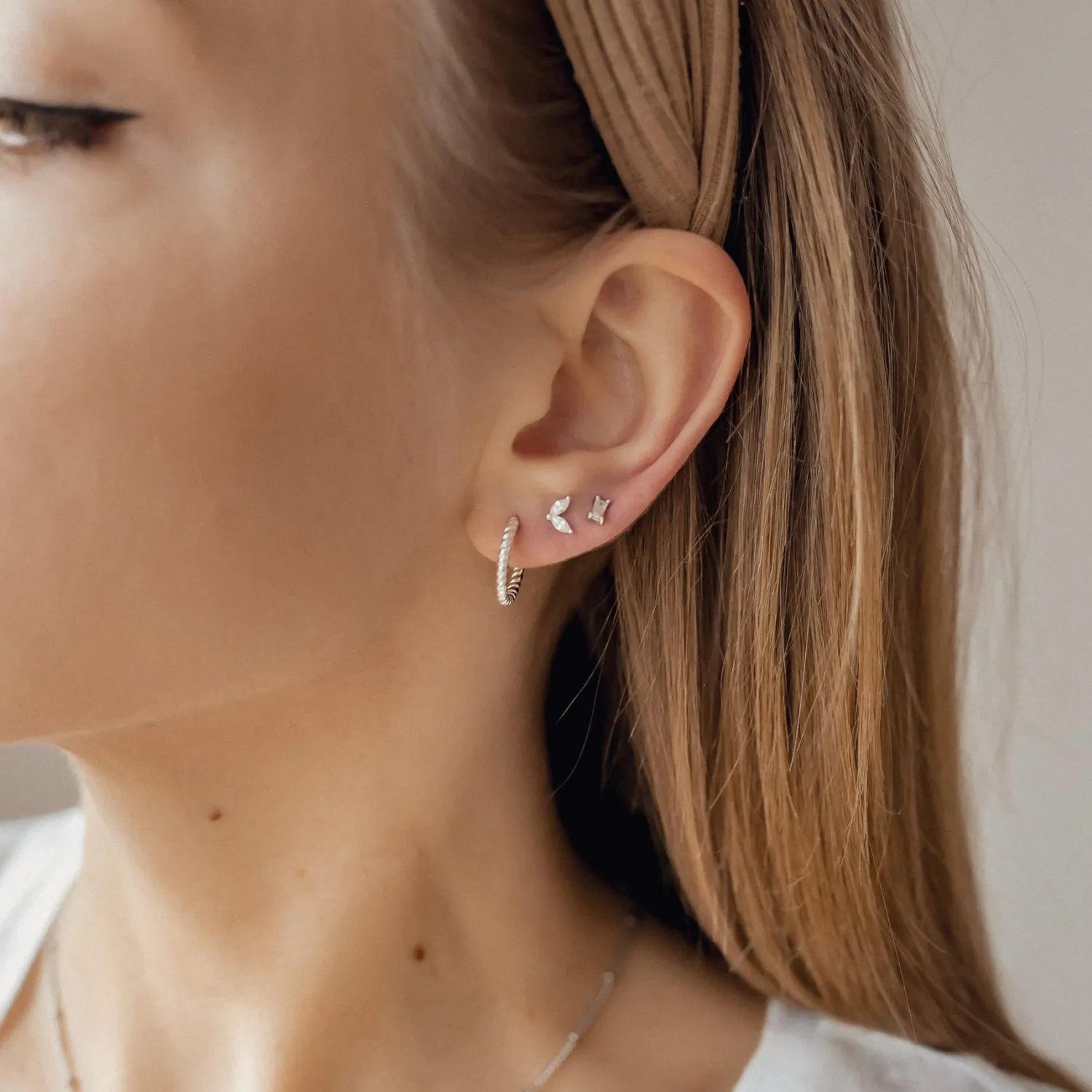 Creolen | Hey Happiness Verdrehte Creolen Sterlingsilber Silver
