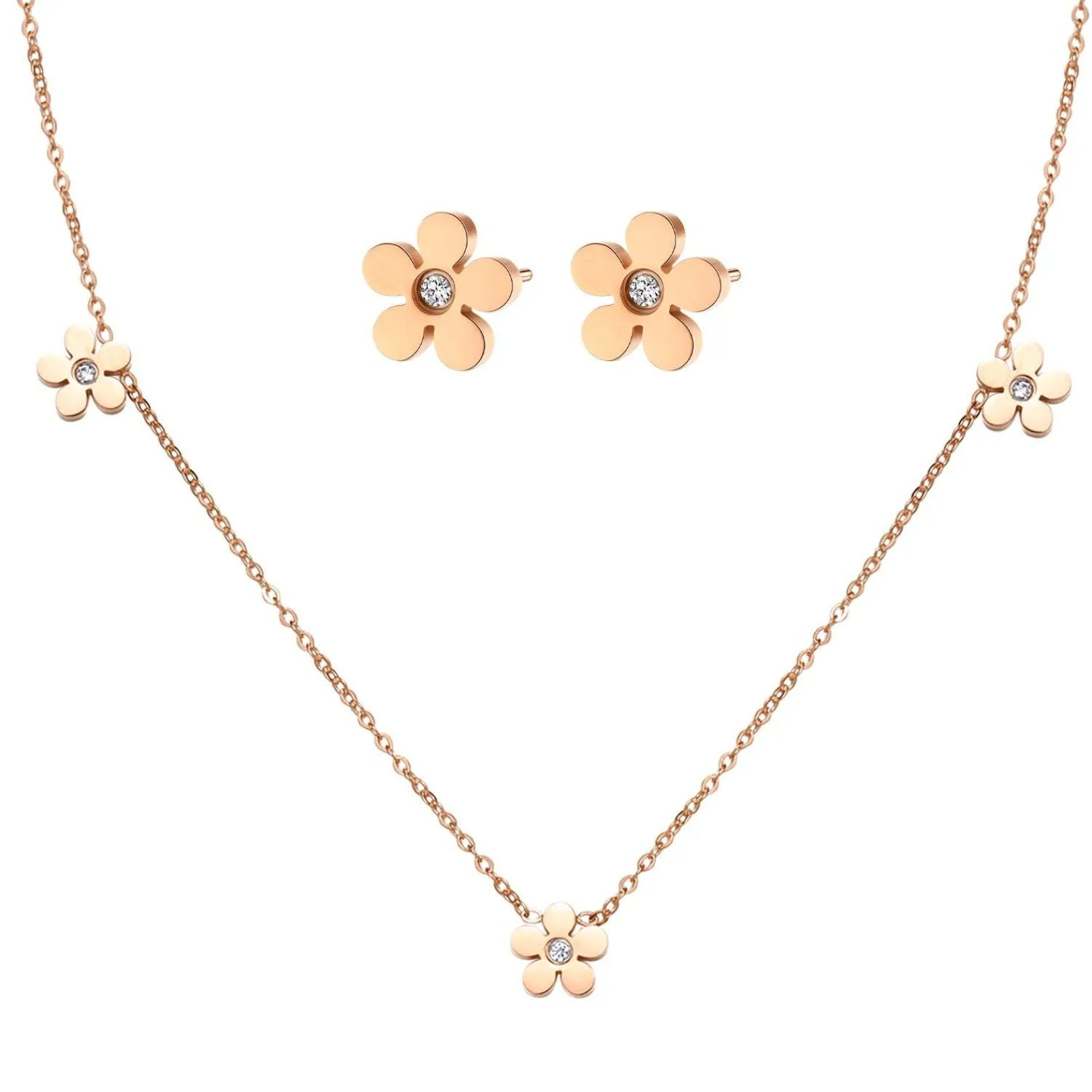 Necklace Sets | Filigrane Ketten | Hey Happiness Vergissmeinnicht Charm Kette in Roségold Rose Gold