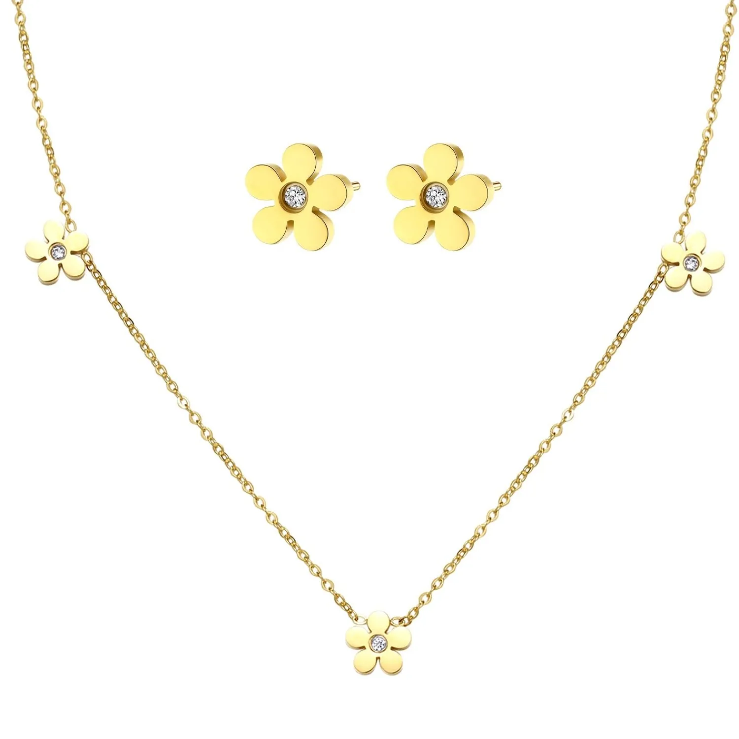 Necklace Sets | Filigrane Ketten | Hey Happiness Vergissmeinnicht Charm Kette in Gold