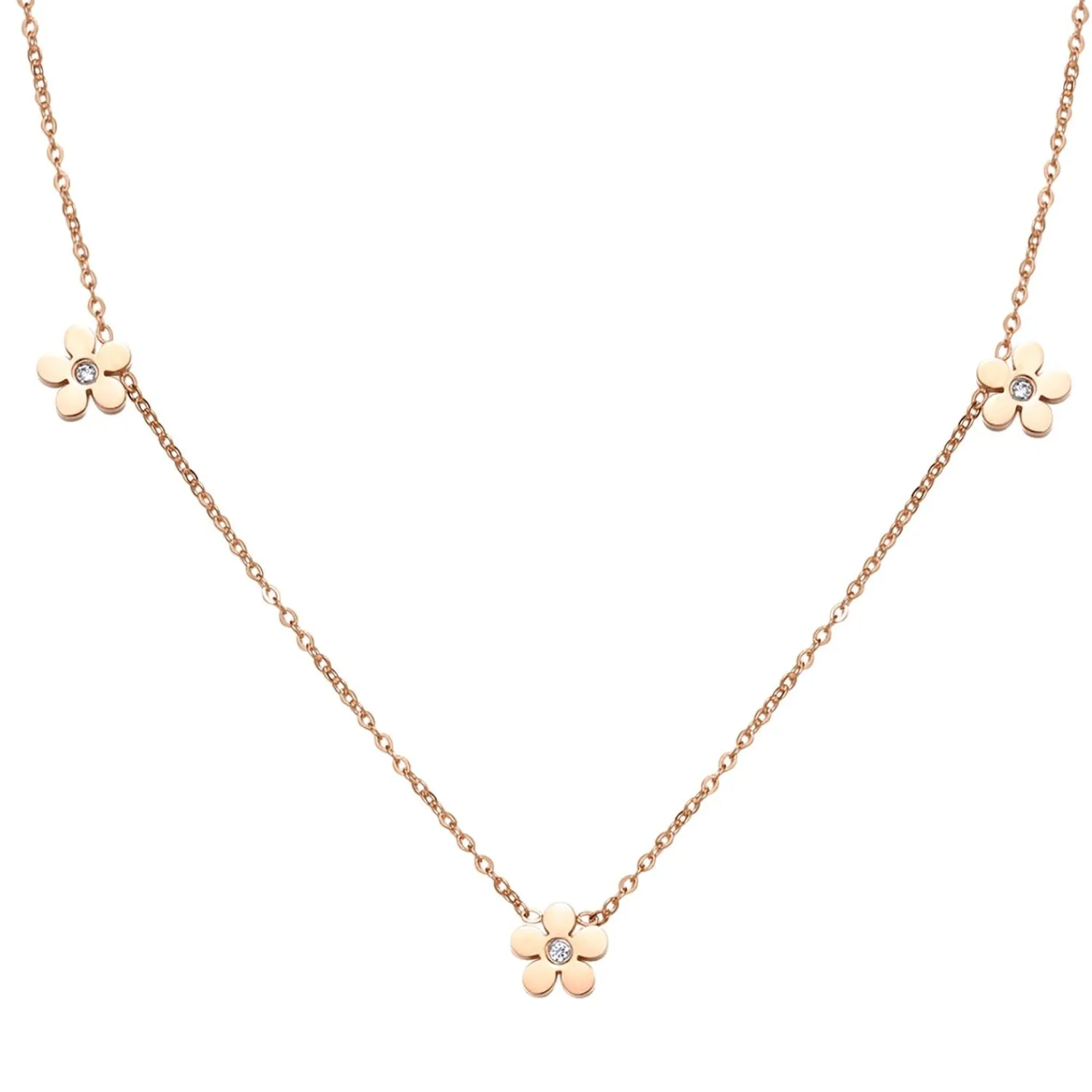 Necklace Sets | Filigrane Ketten | Hey Happiness Vergissmeinnicht Charm Kette in Roségold Rose Gold