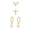 Earring Stack Sets | Hey Happiness Verete Sterlingsilber Ohrringe Blumen Set Gold