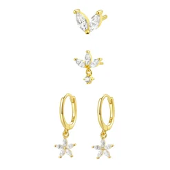 Earring Stack Sets | Hey Happiness Verete Sterlingsilber Ohrringe Blumen Set Gold