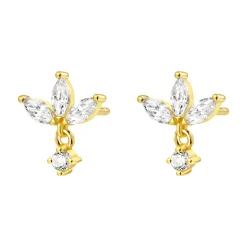 Ohrstecker | Hey Happiness Verete Sterlingsilber Ohrstecker Zirkonia Blüte Gold