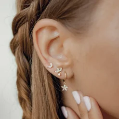 Earring Stack Sets | Hey Happiness Verete Sterlingsilber Ohrringe Blumen Set Gold