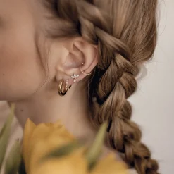 Ohrstecker | Hey Happiness Verete Sterlingsilber Ohrstecker Zirkonia Blüte Gold
