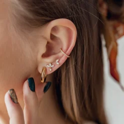 Ohrstecker | Hey Happiness Verete Sterlingsilber Ohrstecker Zirkonia Blüte Gold
