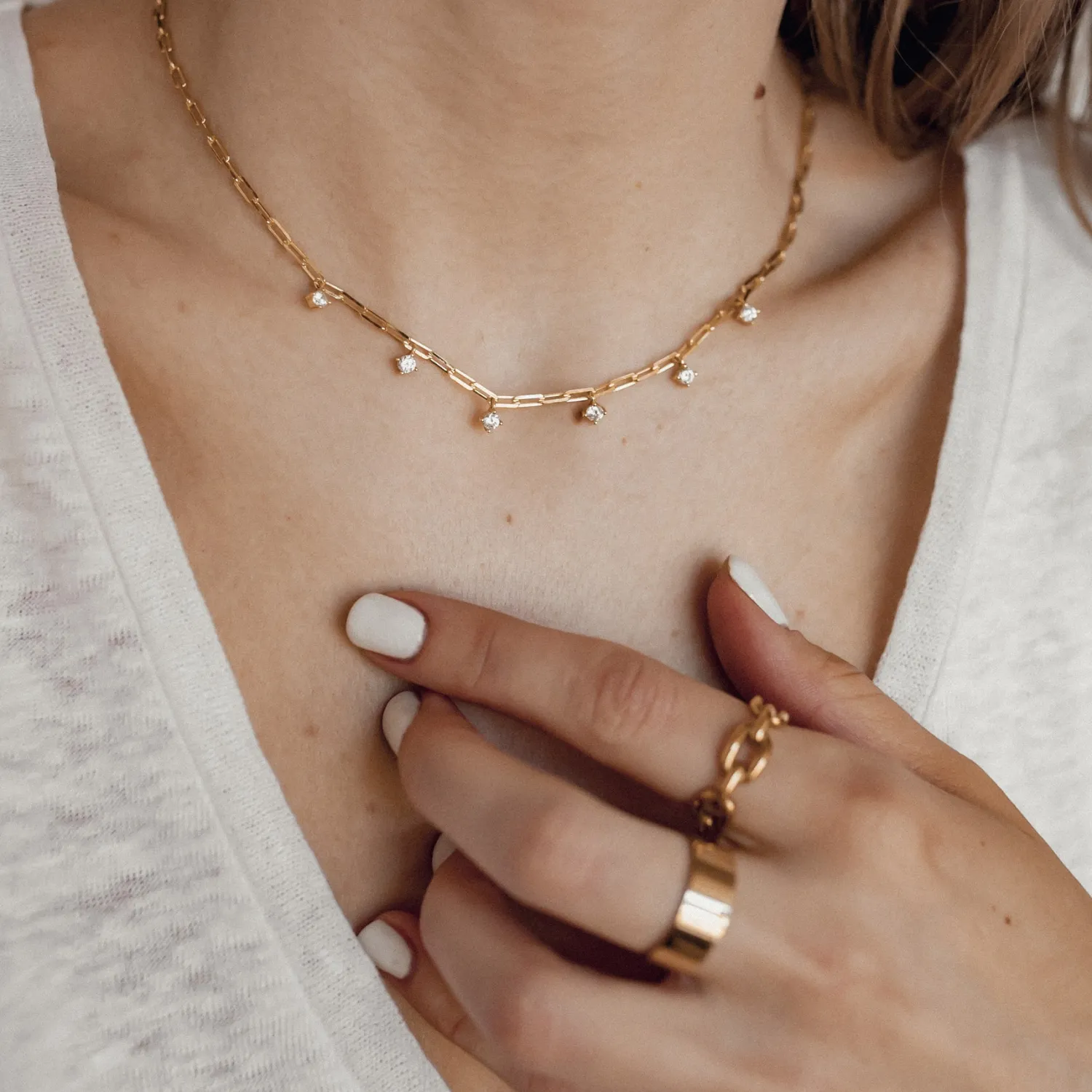 Auffällige Ringe | Hey Happiness Vereter Gliederring Oval Chain Design Gold