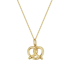 Filigrane Ketten | Hey Happiness Verspielter Brezel Anhänger aus 585 Gold