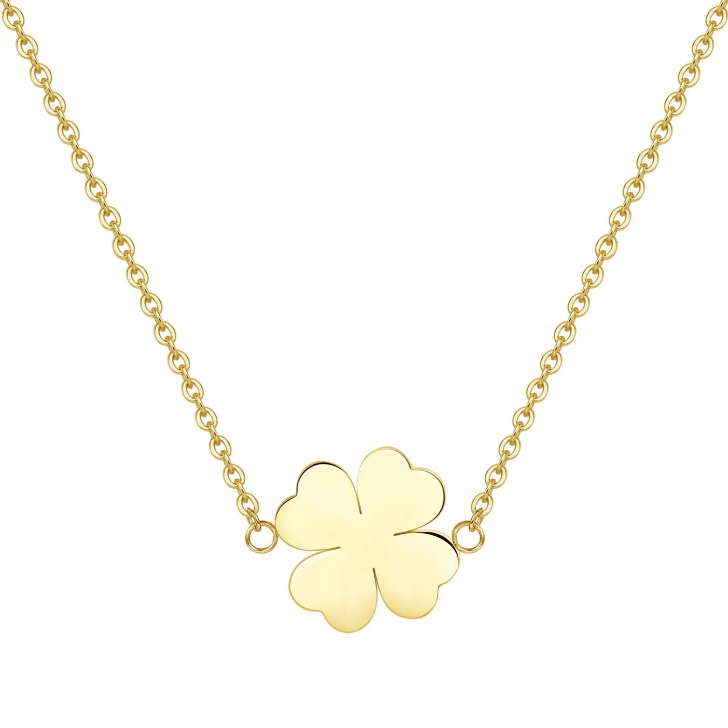 Filigrane Ketten | Hey Happiness Vierblättrige Kleeblatt Kette Gold