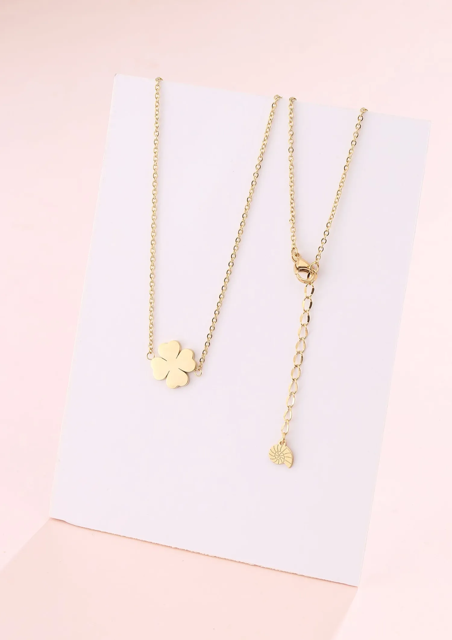 Filigrane Ketten | Hey Happiness Vierblättrige Kleeblatt Kette Gold