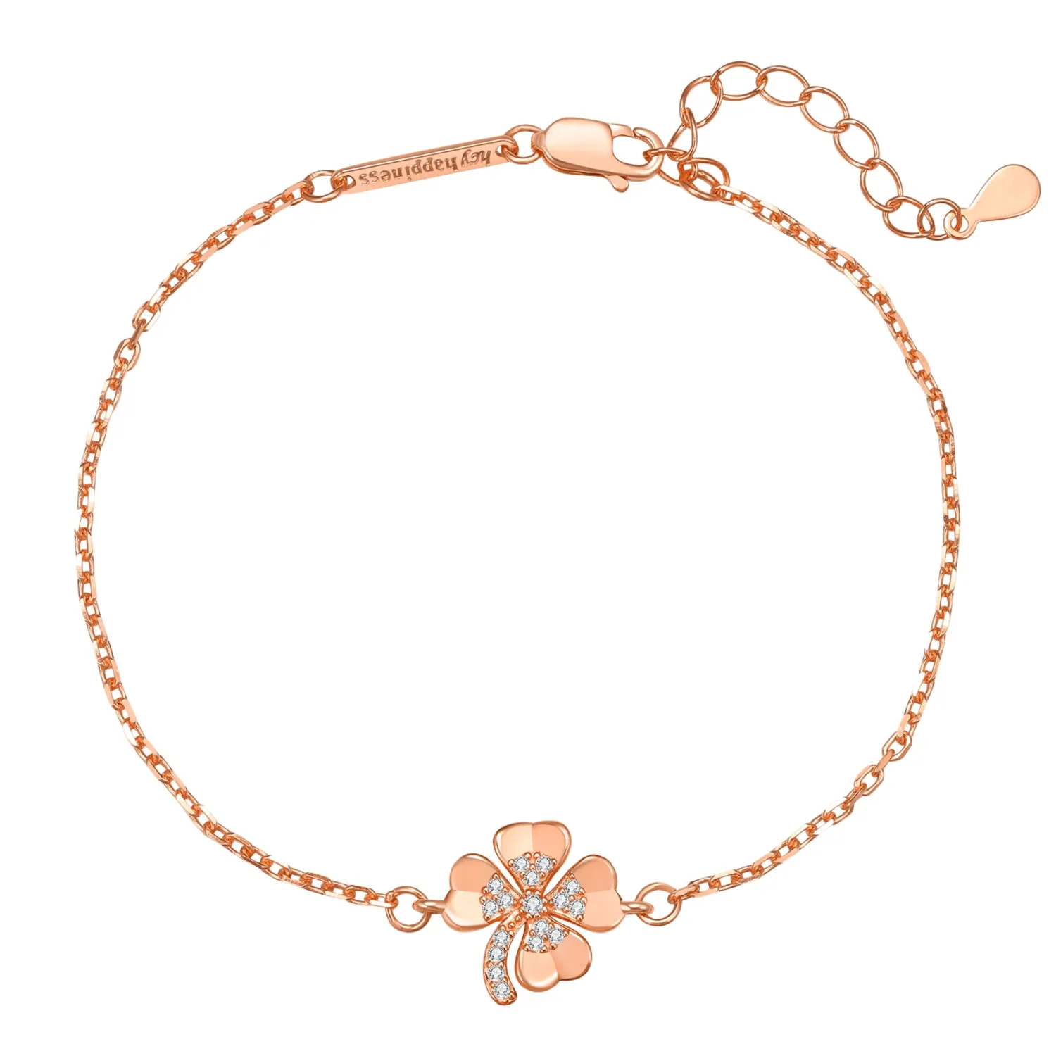 Charm Armbänder | Hey Happiness Vierblättriges-Kleeblatt-Armband aus Sterlingsilber