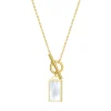 Perlenketten | Filigrane Ketten | Hey Happiness Viereck Anhänger Kette mit Knebelverschluss in Gold