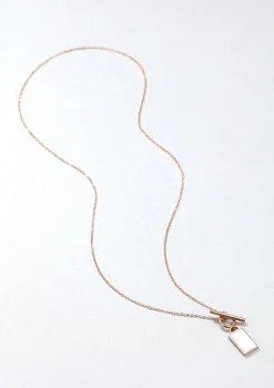 Perlenketten | Filigrane Ketten | Hey Happiness Viereck Anhänger Kette mit Knebelverschluss in Rosegold Rose Gold