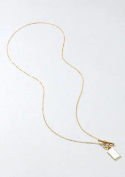 Perlenketten | Filigrane Ketten | Hey Happiness Viereck Anhänger Kette mit Knebelverschluss in Gold
