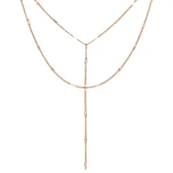 Lariat Necklaces | Filigrane Ketten | Hey Happiness Y Layered Necklace Rose Gold