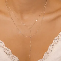 Lariat Necklaces | Filigrane Ketten | Hey Happiness Y Layered Necklace Rose Gold