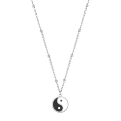 Filigrane Ketten | Hey Happiness Yin Yang Anhänger Kette im Kugelkette-Design in Silber Silver