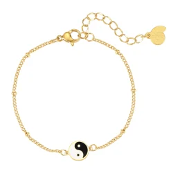 Charm Armbänder | Hey Happiness Yin Yang Armband im Kugelkette-Design in Gold