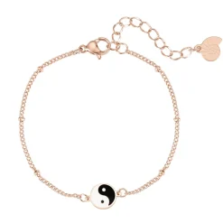 Charm Armbänder | Hey Happiness Yin Yang Armband im Kugelkette-Design in Rosegold Rose Gold