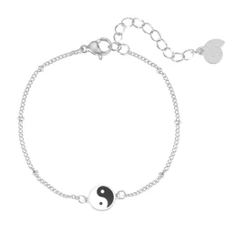Charm Armbänder | Hey Happiness Yin Yang Armband im Kugelkette-Design in Silber Silver