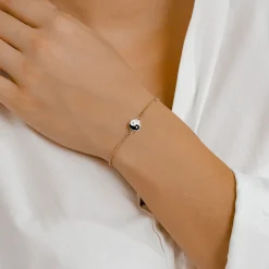 Charm Armbänder | Hey Happiness Yin Yang Armband im Kugelkette-Design in Rosegold Rose Gold