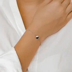 Charm Armbänder | Hey Happiness Yin Yang Armband im Kugelkette-Design in Silber Silver