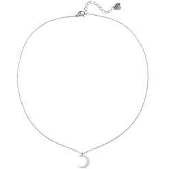 Filigrane Ketten | Hey Happiness Zarte Halbmond Kette in Silberfarbe Silver