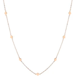 Filigrane Ketten | Hey Happiness Zarte Kette mit Rhombus Anhängern in Rosegold Rose Gold