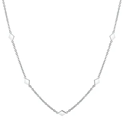 Filigrane Ketten | Hey Happiness Zarte Kette mit Rhombus Anhängern in Silberfarbe Silver
