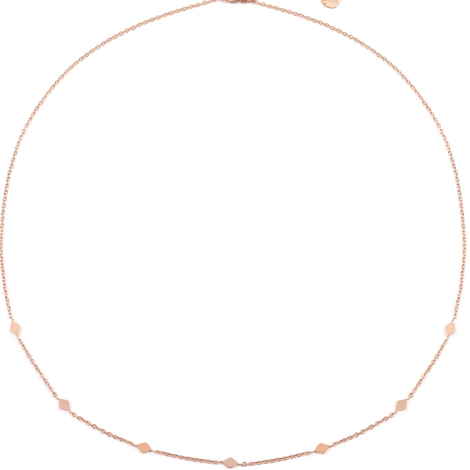 Filigrane Ketten | Hey Happiness Zarte Kette mit Rhombus Anhängern in Rosegold Rose Gold