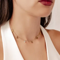 Filigrane Ketten | Hey Happiness Zarte Kette Sterne in farbe Gold