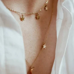 Filigrane Ketten | Hey Happiness Zarte Kette Sterne in farbe Gold