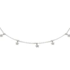 Choker Ketten | Filigrane Ketten | Hey Happiness Zarte Kette Sterne in Silberfarbe Silver
