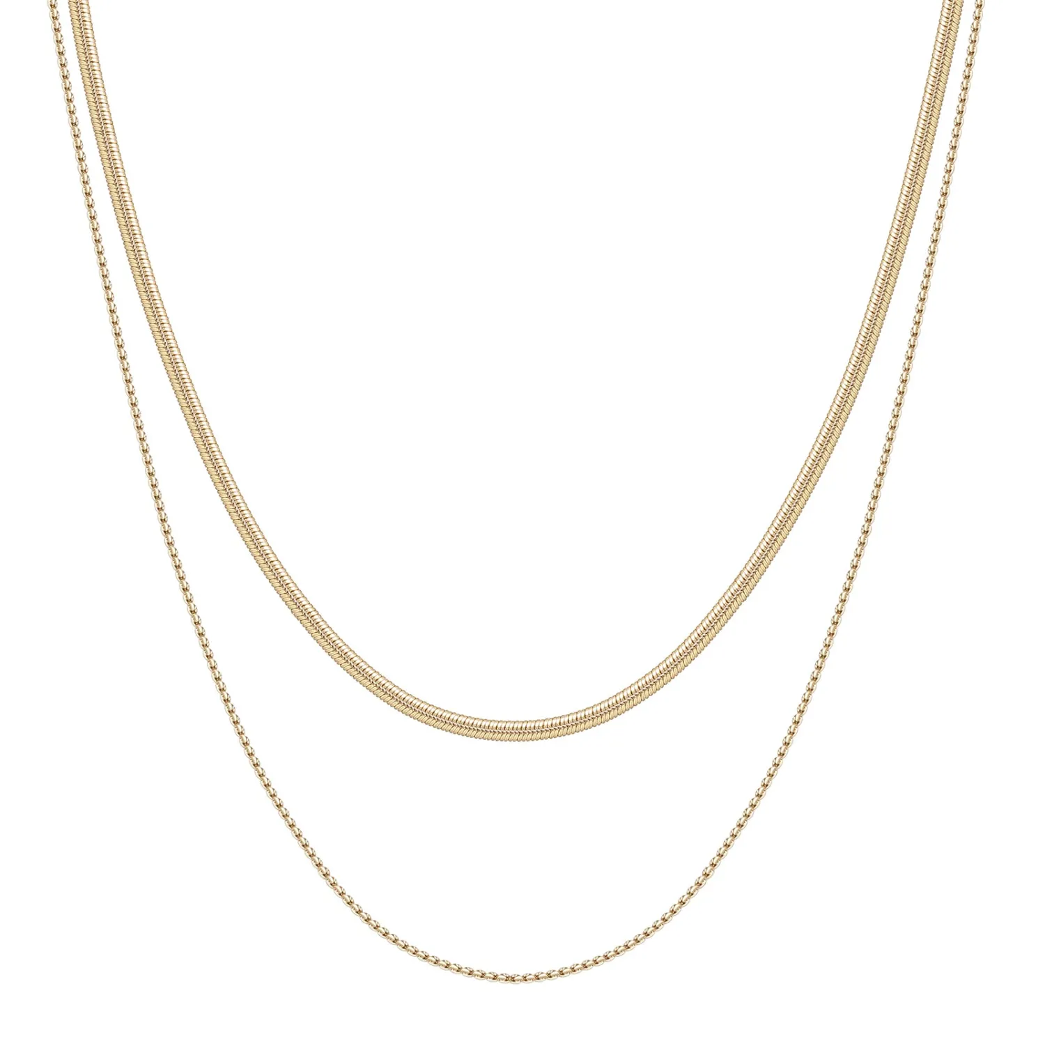 Filigrane Ketten | Hey Happiness Zarte Mehrreihige Schlangenkette Gold
