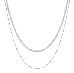 Filigrane Ketten | Hey Happiness Zarte Mehrreihige Schlangenkette Silber Silver