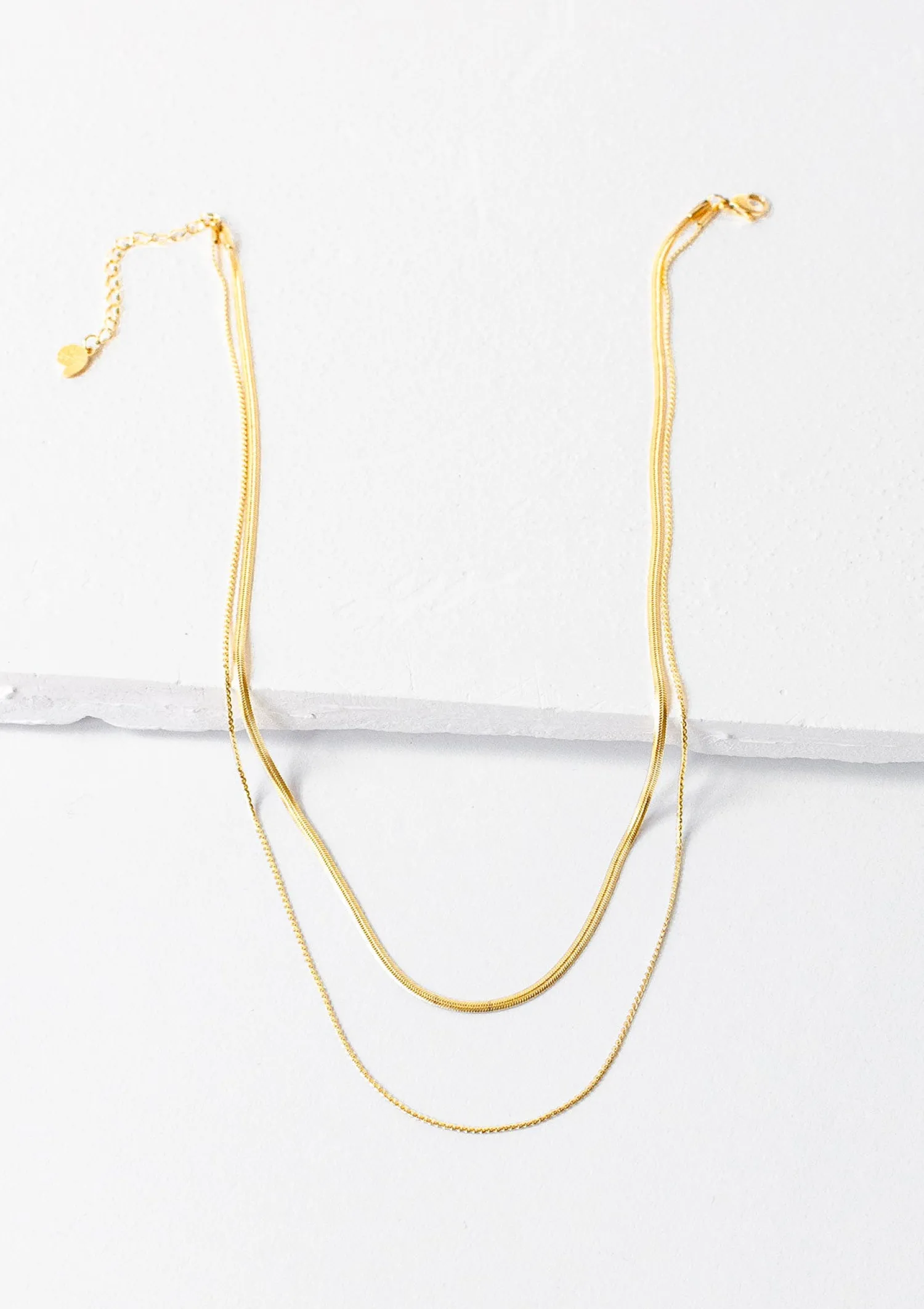 Filigrane Ketten | Hey Happiness Zarte Mehrreihige Schlangenkette Gold