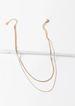 Filigrane Ketten | Hey Happiness Zarte Mehrreihige Schlangenkette Rosegold Rose Gold