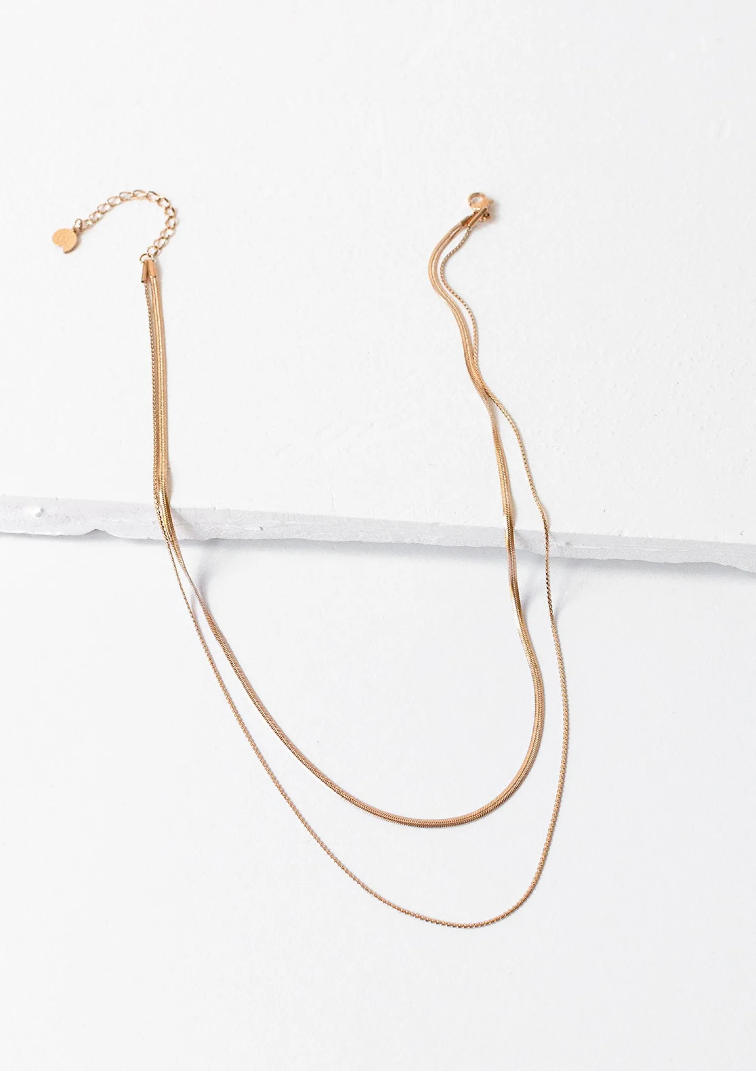 Filigrane Ketten | Hey Happiness Zarte Mehrreihige Schlangenkette Rosegold Rose Gold