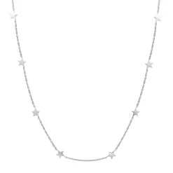 Filigrane Ketten | Hey Happiness Zarte Stern Kette in Silberfarbe Silver