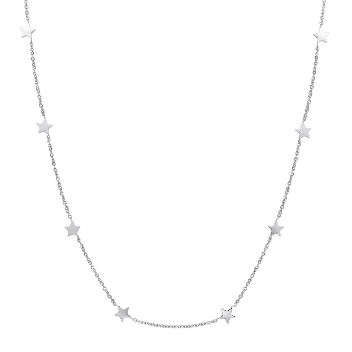Filigrane Ketten | Hey Happiness Zarte Stern Kette in Silberfarbe Silver