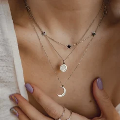 Filigrane Ketten | Hey Happiness Zarte Stern Kette in Silberfarbe Silver