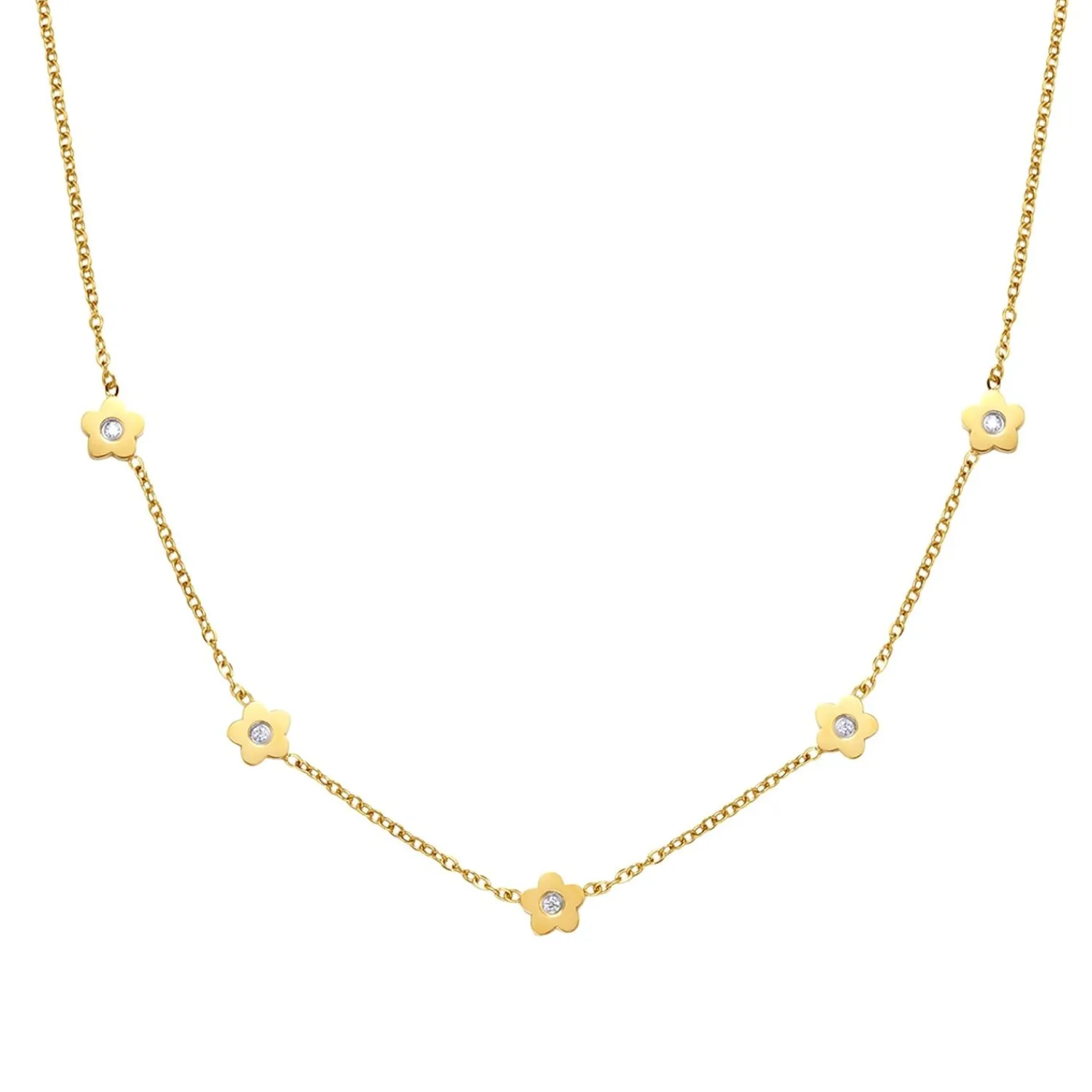 Necklace Sets | Filigrane Ketten | Hey Happiness Zierliche Blume Charm Kette in Gold